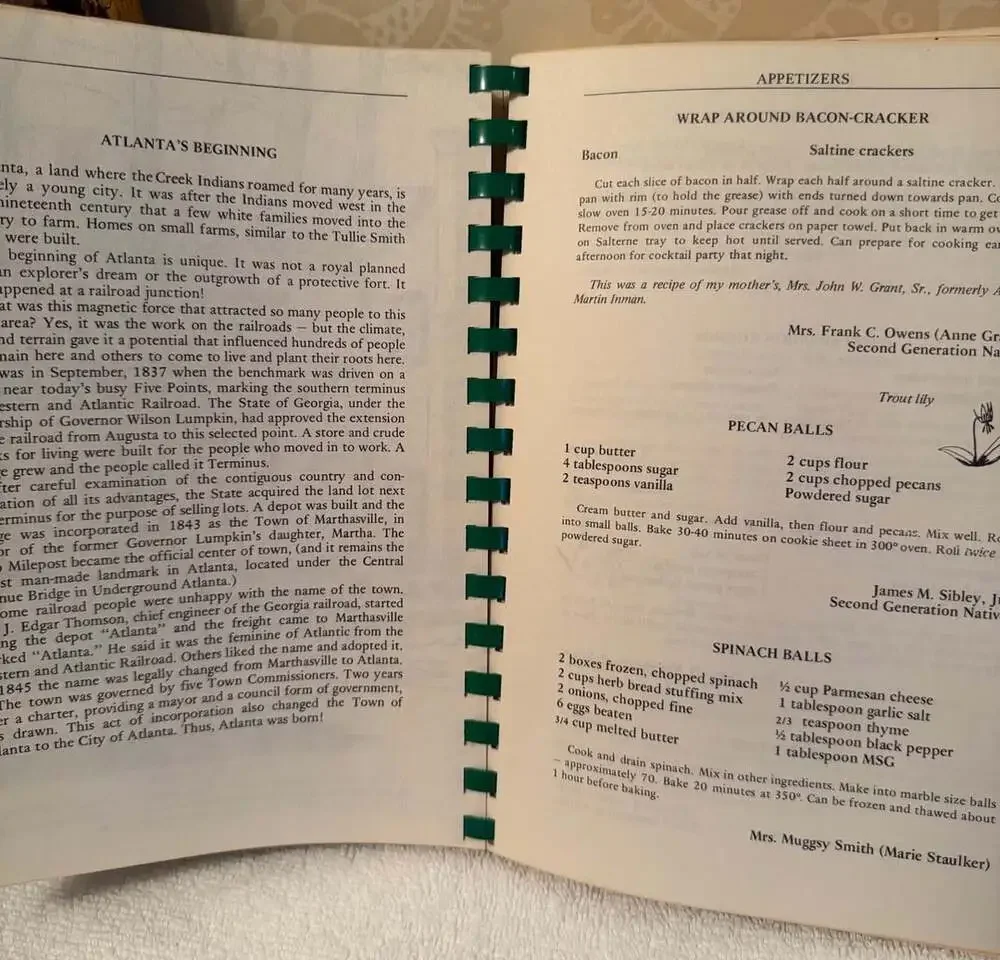 Vintage Atlanta Natives’ Favorite Recipes Cookbook 1983 Southern Cooking